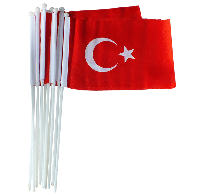 Elde Sallama Kumaş Türk Bayrağı - PVC Saplı Bayrak
