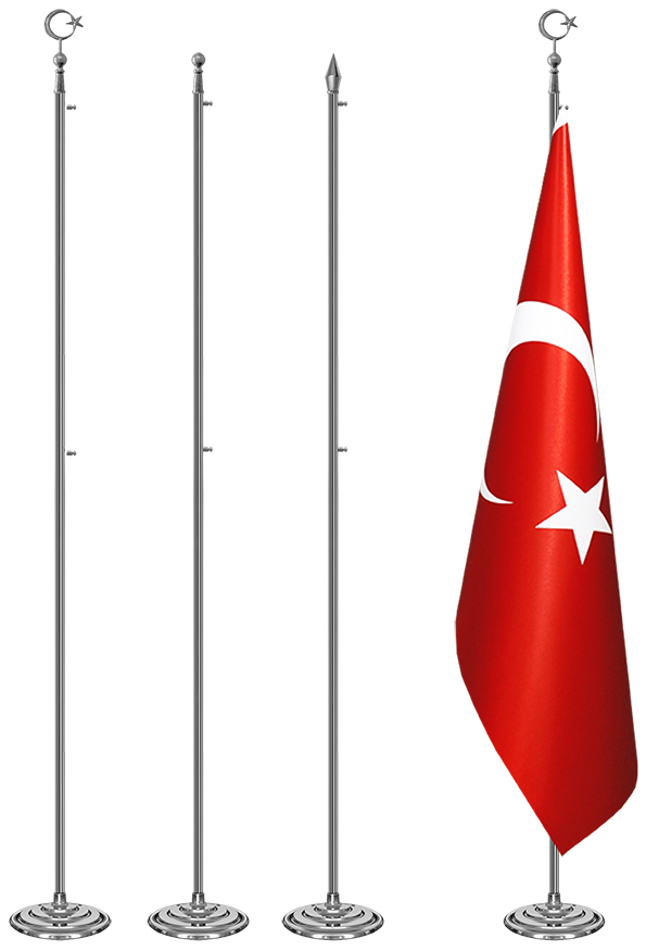 Krom-Nikel Makam Bayrak Direği - Salon Direği - KROM-NİKEL MAKAM DİREĞİ