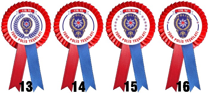10 Nisan Polis Haftası Saten Yaka Kokartı - SATEN KOKART
