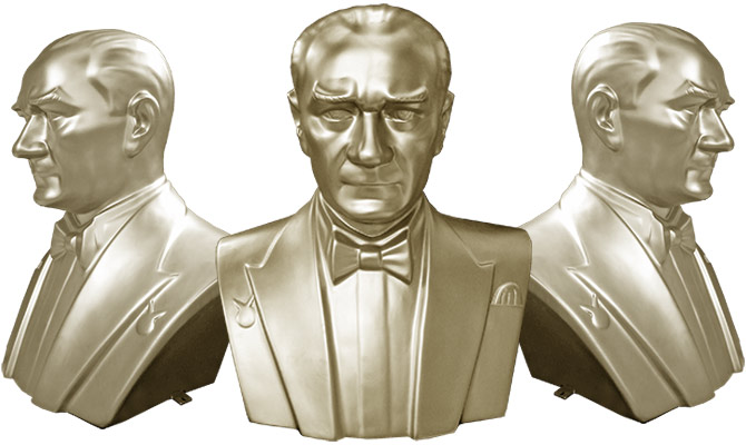 80 cm Fiberglass Atatürk Büstü - 80FGKM2