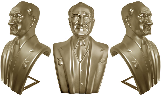 70 cm Fiberglass Atatürk Büstü - 70FGKM1