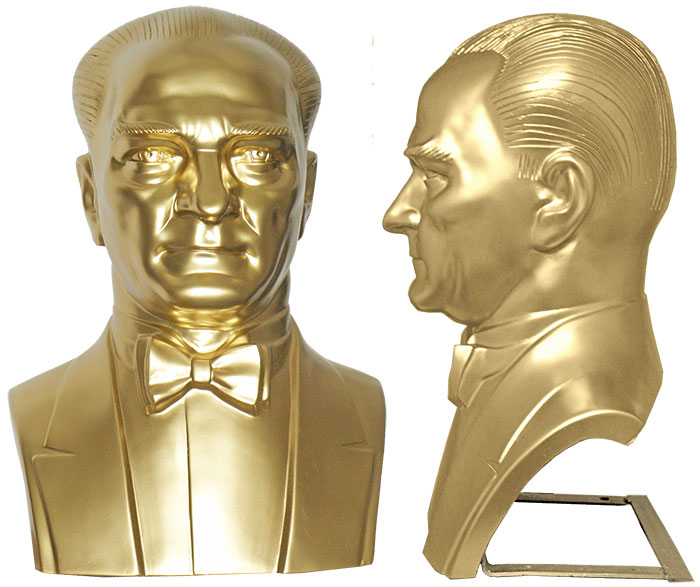 70 cm Fiberglass Yarım Atatürk Büstü - 70FGOM1
