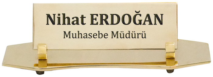 PM4 Oval Tabanlı Lama Pirinç Masa İsimliği