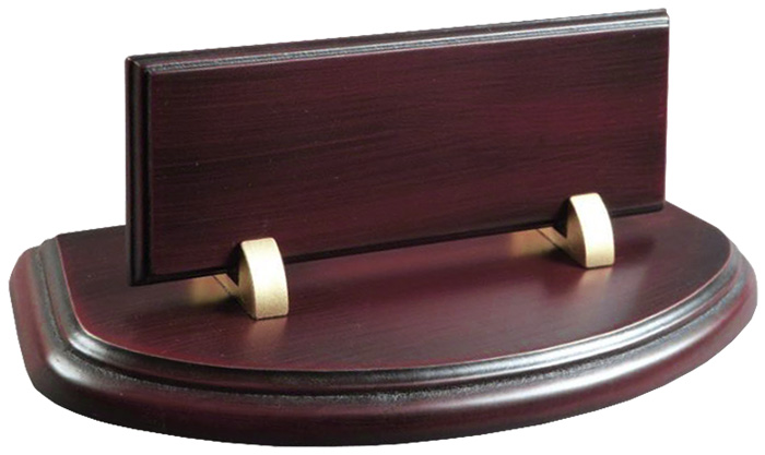 224 - Ahşap Yarım Oval Bordo Masa İsimliği