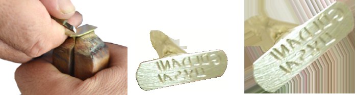 KM02 Pirinç Kazıma İmza Mühürü - Büyük Boy