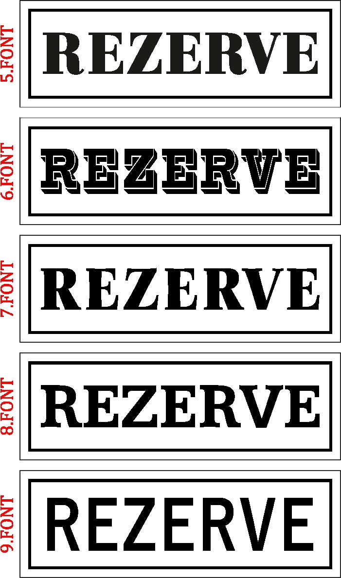 R02 - Renkli Pleksiglass Masa Rezerve Yazıları