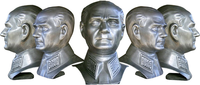 40 cm FRP Fiberglass Maraşal Atatürk Büstü