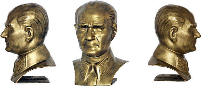 40 cm FRP Fiberglass Maraşal Atatürk Büstü