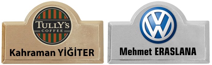 MYK04 Kubbeli Metal Yaka İsimliği