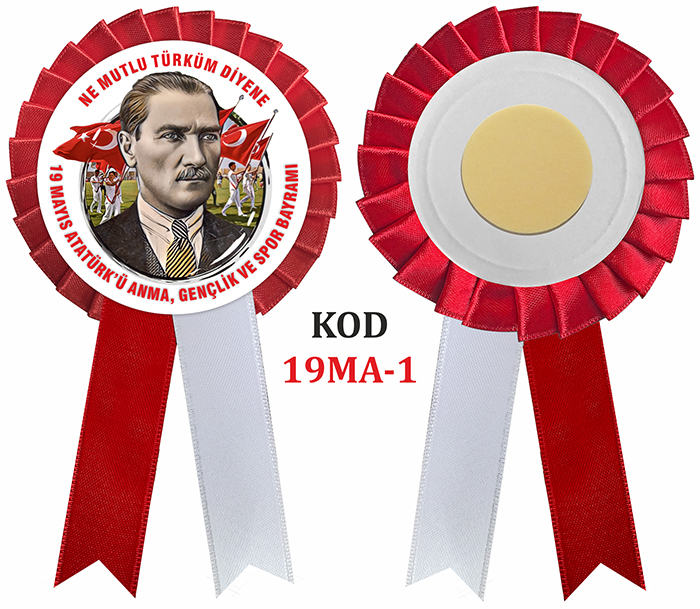 19 Mayıs Atatürk'ü Anma, Gençlik ve Spor Bayramı Saten Yaka Kokartı