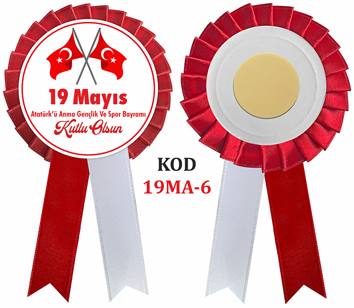 19 Mayıs Atatürk'ü Anma, Gençlik ve Spor Bayramı Saten Yaka Kokartı