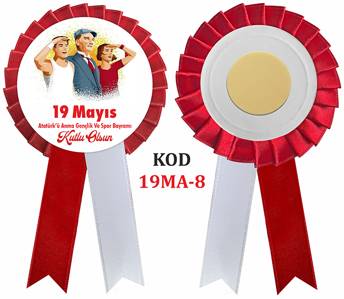 19 Mayıs Atatürk'ü Anma, Gençlik ve Spor Bayramı Saten Yaka Kokartı