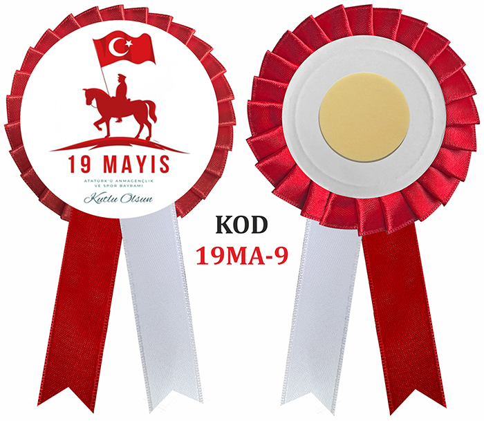 19 Mayıs Atatürk'ü Anma, Gençlik ve Spor Bayramı Saten Yaka Kokartı