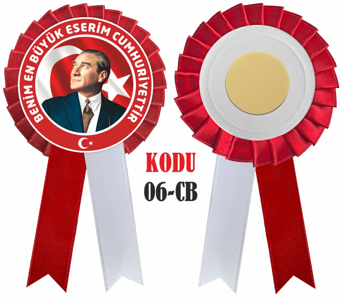 29 Ekim Cumhuriyet Bayramı Kutlamaları Saten Yaka Kokartı
