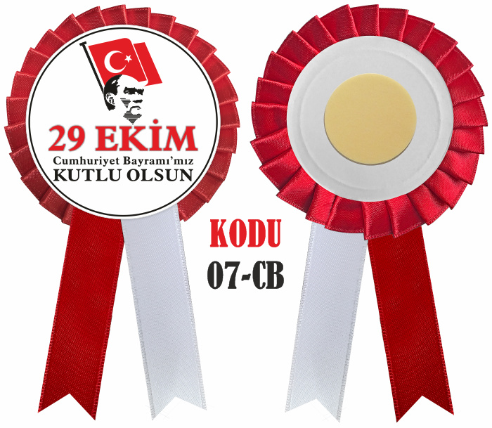 29 Ekim Cumhuriyet Bayramı Kutlamaları Saten Yaka Kokartı