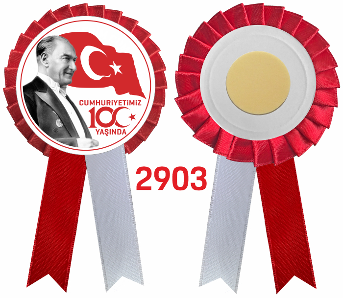 29 Ekim Cumhuriyet Bayramı Kutlamaları Saten Yaka Kokartı