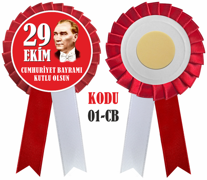 29 Ekim Cumhuriyet Bayramı Kutlamaları Saten Yaka Kokartı