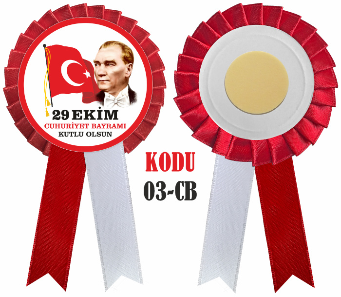 29 Ekim Cumhuriyet Bayramı Kutlamaları Saten Yaka Kokartı
