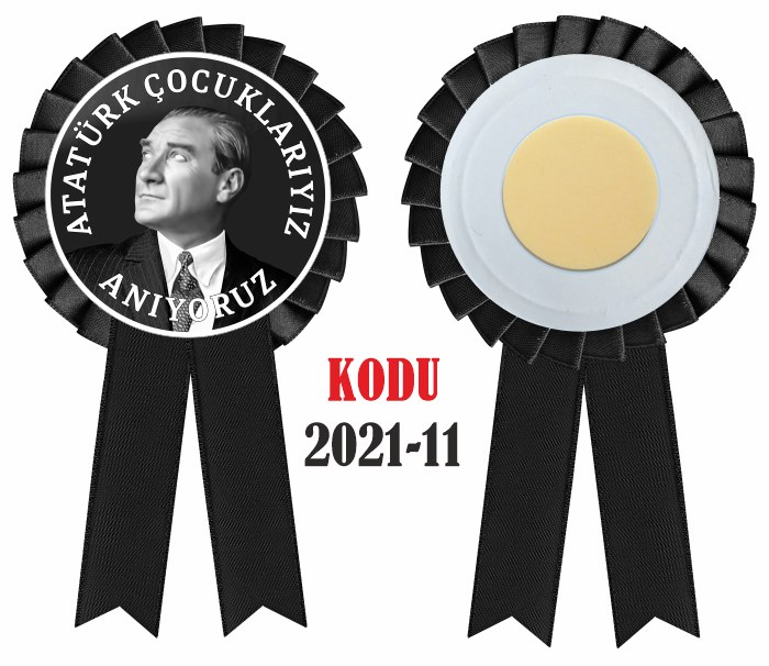 10 Kasım Atatürk'ü Anma Günü Saten Yaka Kokartı - Atatürk Haftası