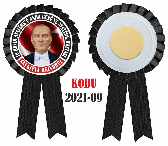 10 Kasım Atatürk'ü Anma Günü Saten Yaka Kokartı - Atatürk Haftası