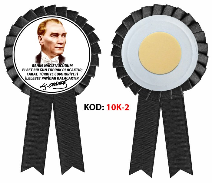 10 Kasım Atatürk'ü Anma Günü Saten Yaka Kokartı - Atatürk Haftası