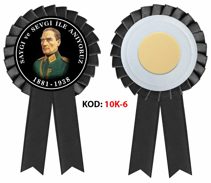 10 Kasım Atatürk'ü Anma Günü Saten Yaka Kokartı - Atatürk Haftası