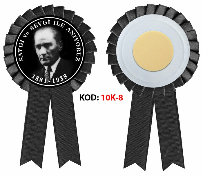 10 Kasım Atatürk'ü Anma Günü Saten Yaka Kokartı - Atatürk Haftası