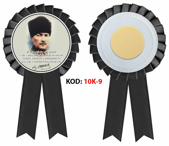 10 Kasım Atatürk'ü Anma Günü Saten Yaka Kokartı - Atatürk Haftası