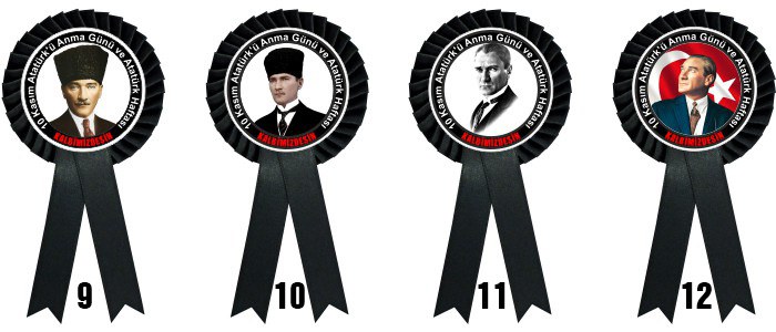 10 Kasım Atatürk'ü Anma Günü Saten Yaka Kokartı - Atatürk Haftası