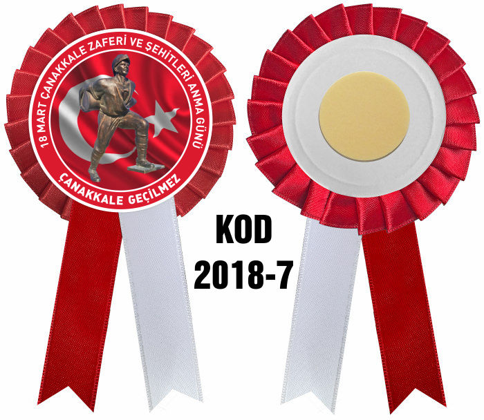 18 Mart Çanakkale Zaferi ve Şehitleri Anma Günü Saten Kokartı