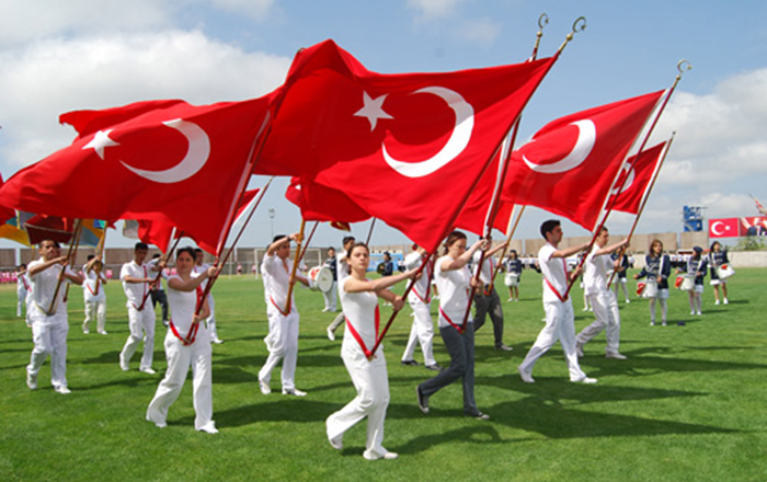 H3 Pirinç Klasik Model Hamayil - Bayrak Direği Taşıma Aparatı