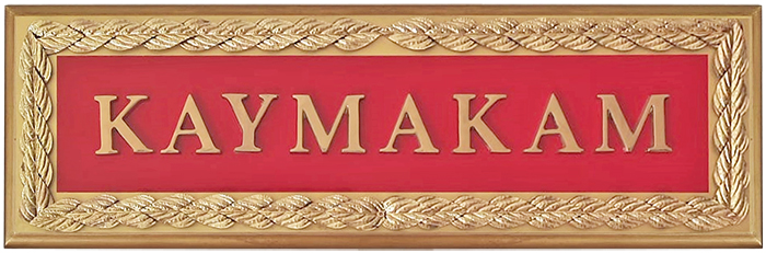 Kaymakam Makam Odası Kapı Tabelası ve Kapı Levhaları