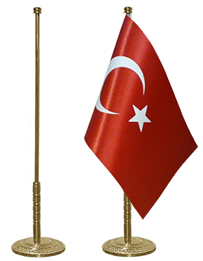PMBDYK01 - Pirinç Tekli Masa Bayrak Direği - Standart Döküm