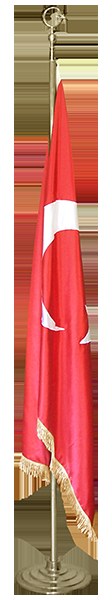 Saçaklı Saten Makam Türk Bayrağı 100x150 cm - Püsküllü Bayrak