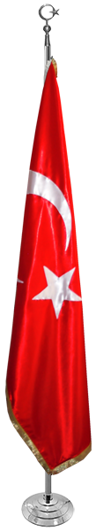 Saçaklı Saten Makam Türk Bayrağı 100x150 cm - Püsküllü Bayrak