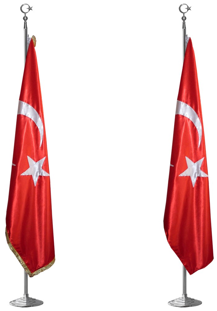 Saçaklı Saten Makam Türk Bayrağı 100x150 cm - Püsküllü Bayrak