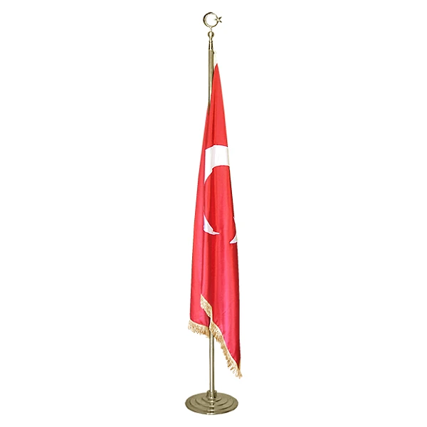 Saçaklı Saten Makam Türk Bayrağı 100x150 cm - Püsküllü Bayrak