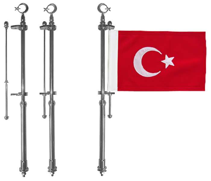 Resmi Makam Aracı Sonsuz Dönerli Otofors Bayrak Direği