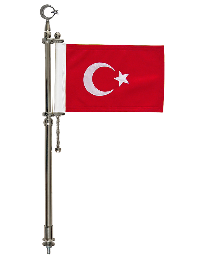 Resmi Makam Aracı Sonsuz Dönerli Otofors Bayrak Direği