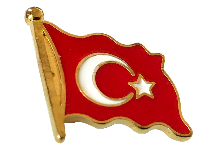 TBR1 Dalgalanan Türk Bayrağı Rozeti