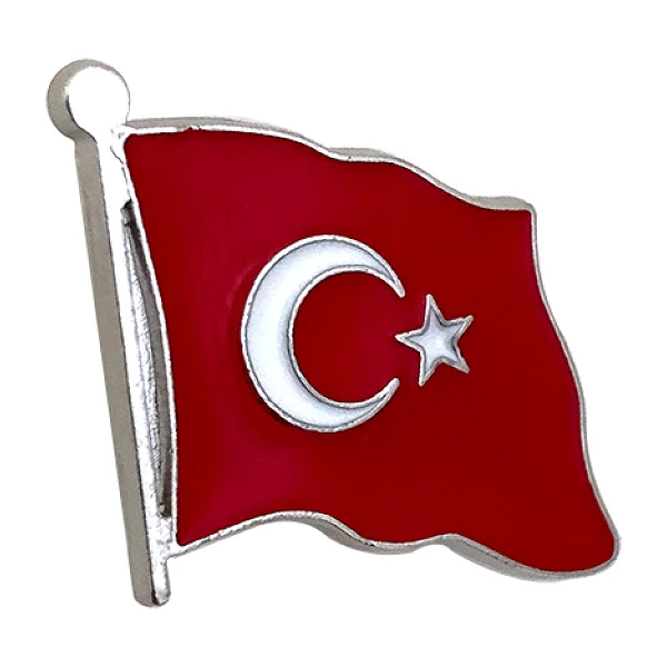 TBR2 Dalgalanan Türk Bayrağı Rozeti