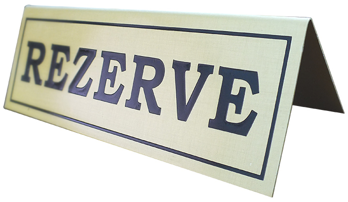 R04 - Pirinç Masa Üstü Rezerve Yazısı