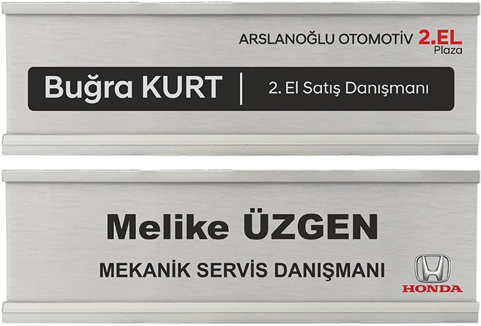 Alüminyum Sürgülü Masa İsimliği - AL12 Mat