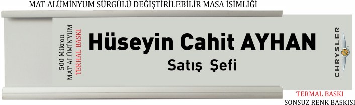 Alüminyum Sürgülü Masa İsimliği - AL12 Mat