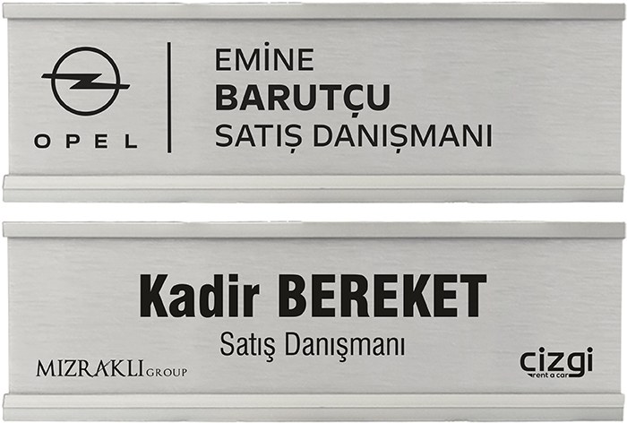 Alüminyum Sürgülü Masa İsimliği - AL12 Mat