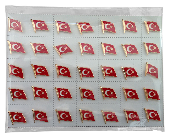 TBR5 Dalgalı Türk Bayrağı Rozeti Kaliteli
