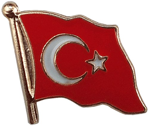 TBR5 Dalgalı Türk Bayrağı Rozeti Kaliteli