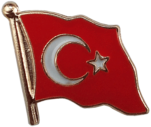 TBR5 Dalgalı Türk Bayrağı Rozeti Kaliteli