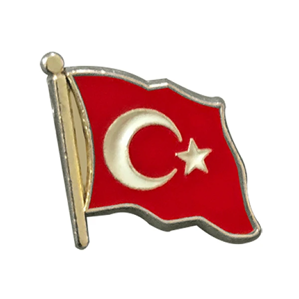 TBR5 Dalgalı Türk Bayrağı Rozeti Kaliteli