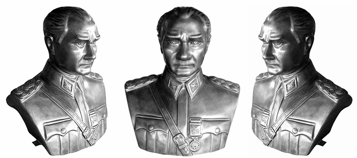 80 cm FRP Fiberglass Maraşal Atatürk Büstü